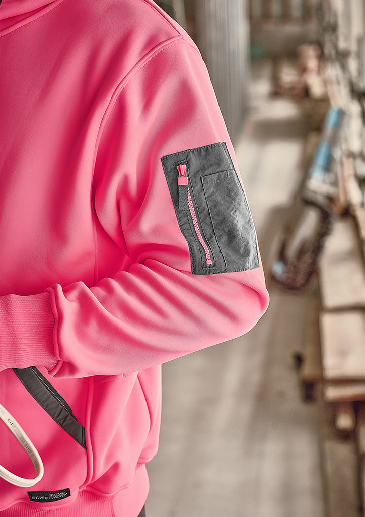 Unisex Water Resistant Hoodie - Pink - Model