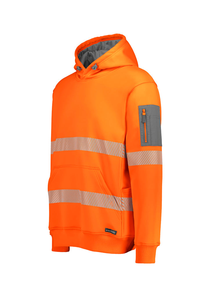 Unisex Streetworx Segmented Tape Water Resistant Hoodie - Orange - View