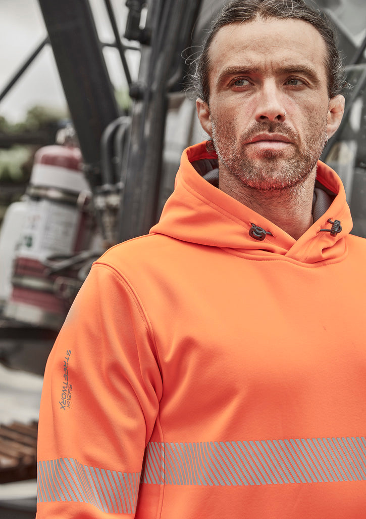 Unisex Streetworx Segmented Tape Water Resistant Hoodie - Orange - Model