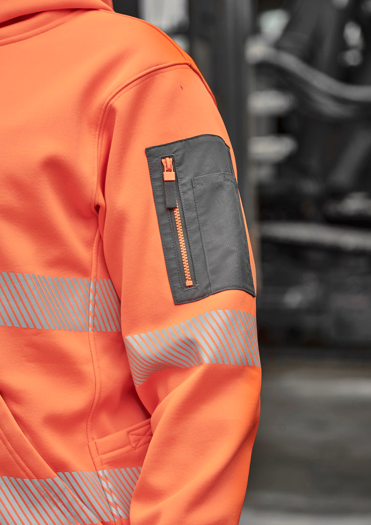 Unisex Streetworx Segmented Tape Water Resistant Hoodie - Orange - Model