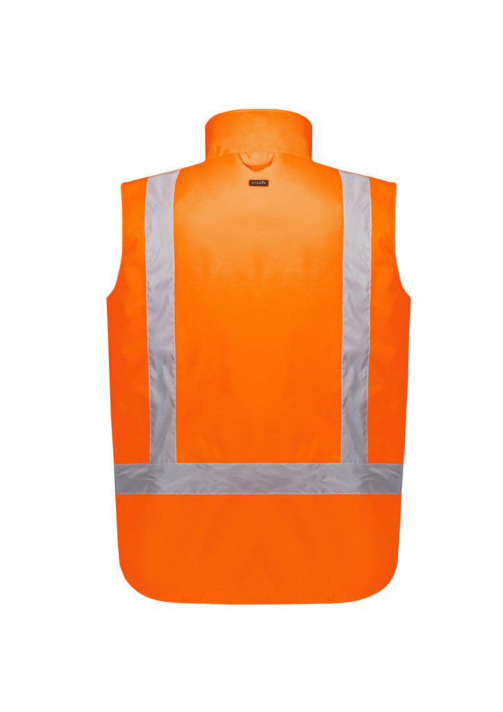 Unisex Hi Vis Waterproof Reversible Vest - Orange - Back