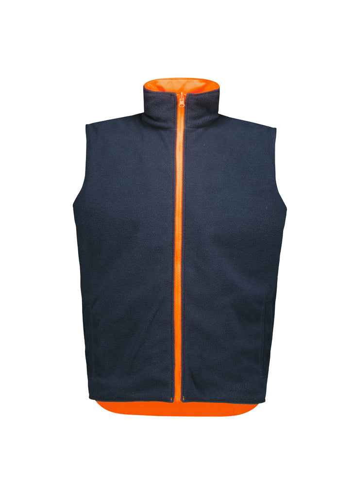 Unisex Hi Vis Waterproof Reversible Vest - Orange - View