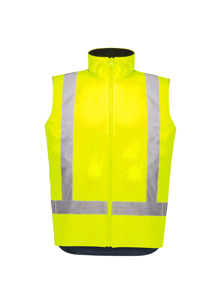 Unisex Hi Vis Waterproof Reversible Vest - Yellow - Front