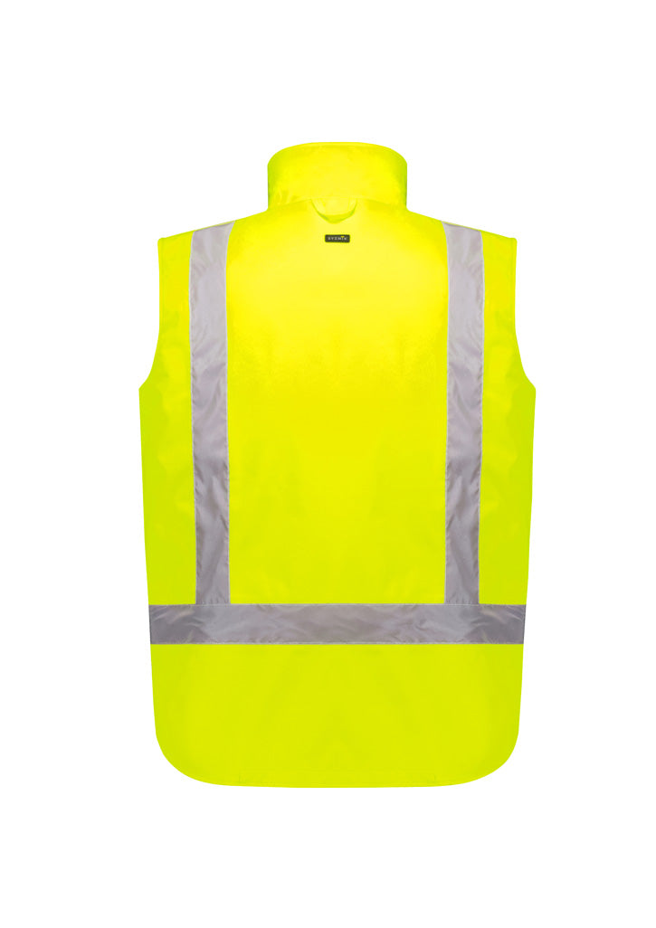 Unisex Hi Vis Waterproof Reversible Vest - Yellow - Back