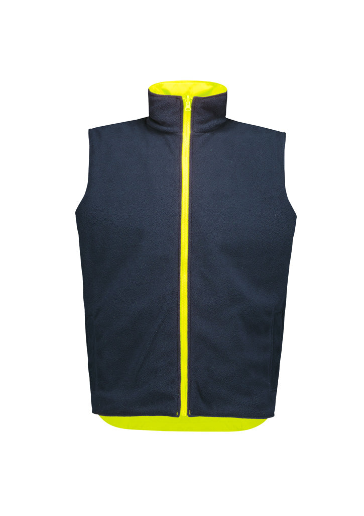 Unisex Hi Vis Waterproof Reversible Vest - Yellow - View