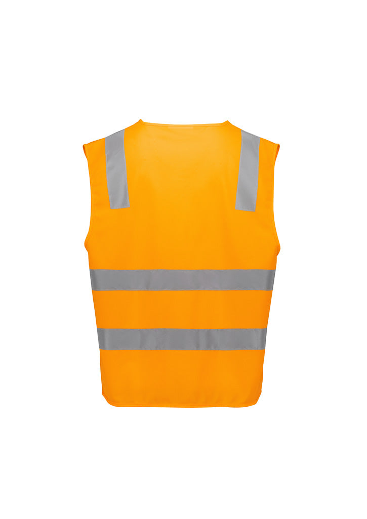 Unisex Hi Vis VIC Rail Zip Vest - VIC Rail Orange - Back