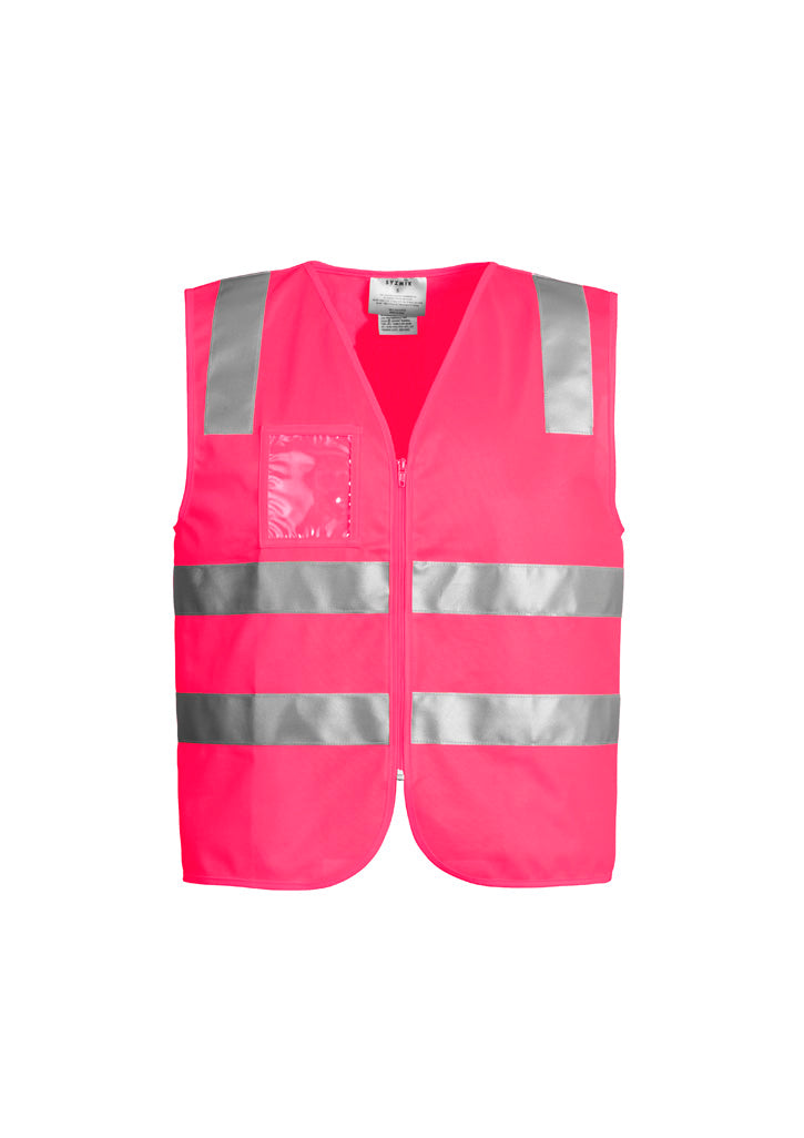 Unisex Hi Vis Zip Vest - Pink - Front