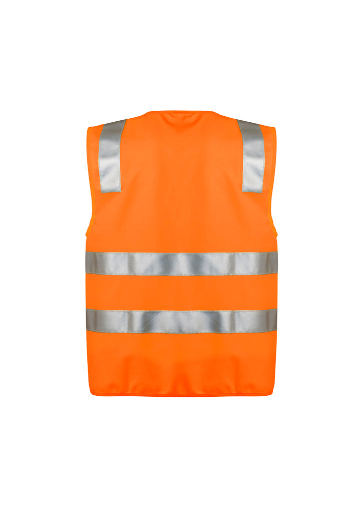 Unisex Hi Vis Zip Vest - Orange - Back