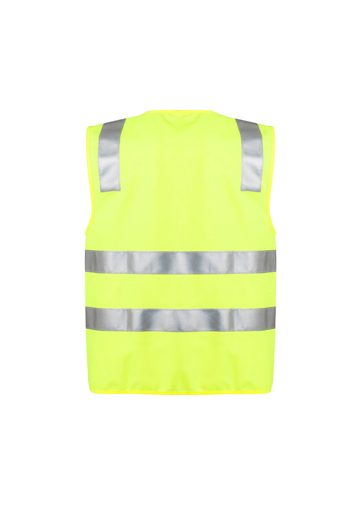 Unisex Hi Vis Zip Vest - Yellow - Back