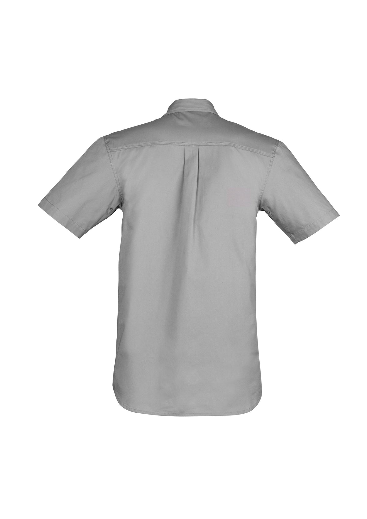 Mens Lightweight Tradie Short Sleeve Shirt - Grey - Back