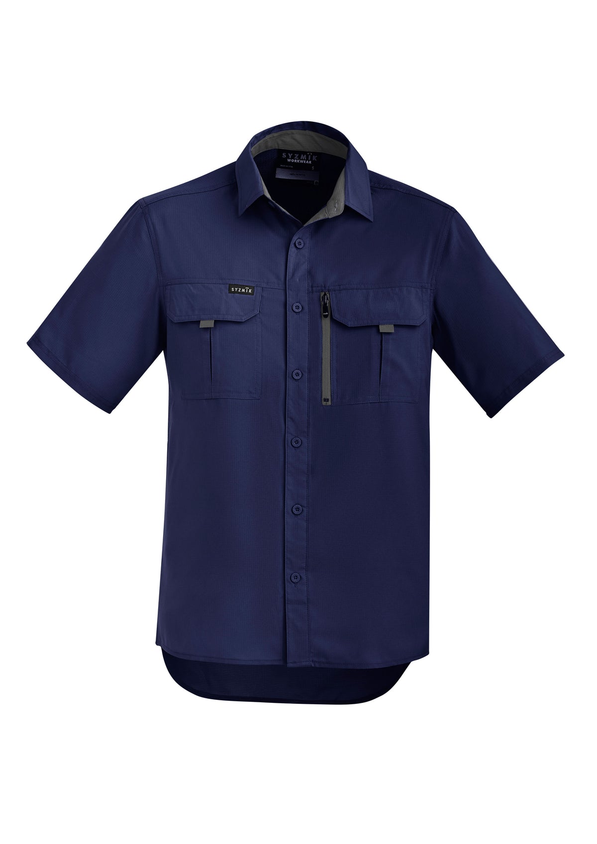 Mens Outdoor Short Sleeve Shirt - Navy - Front