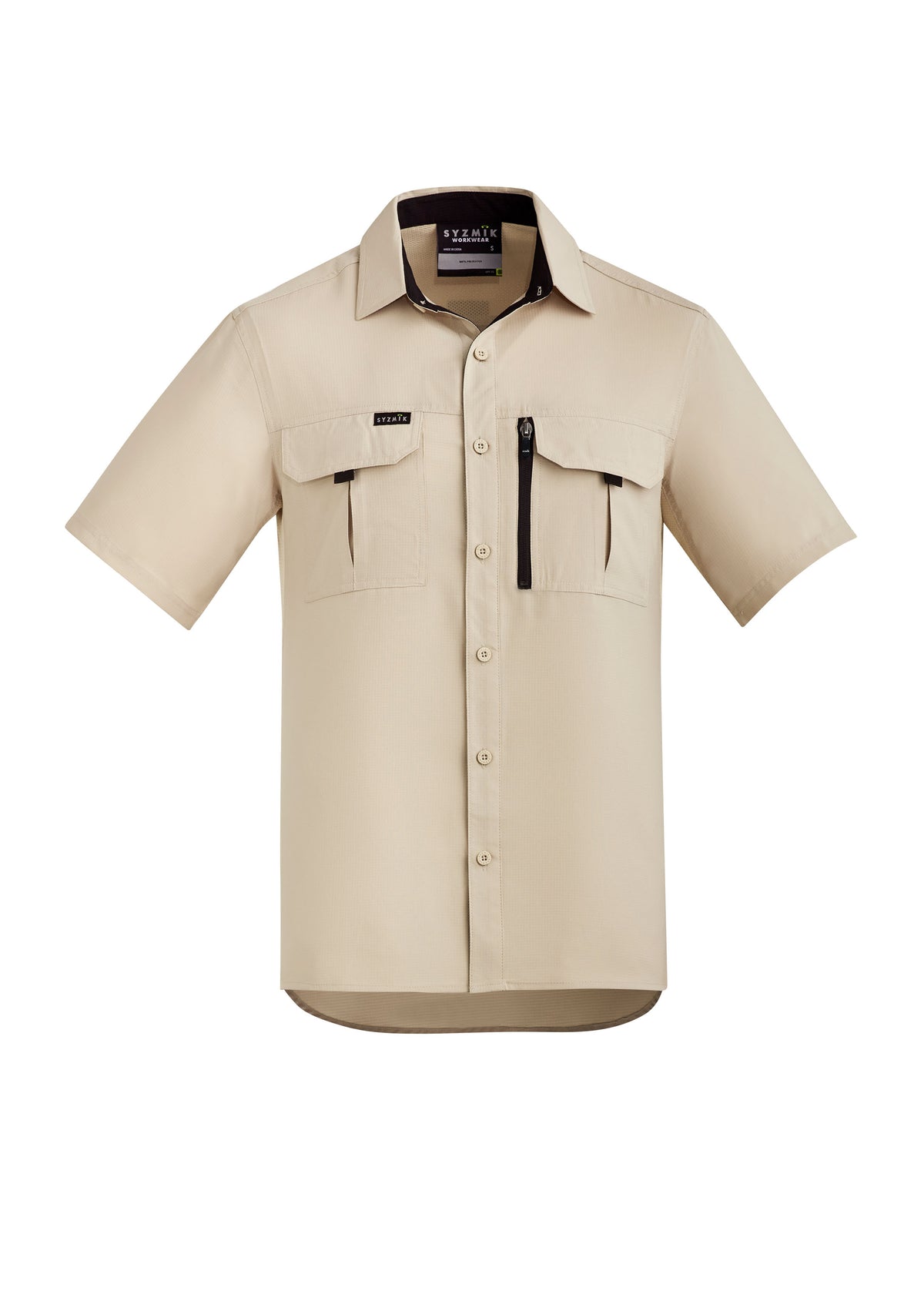 Mens Outdoor Short Sleeve Shirt - Sand - Front