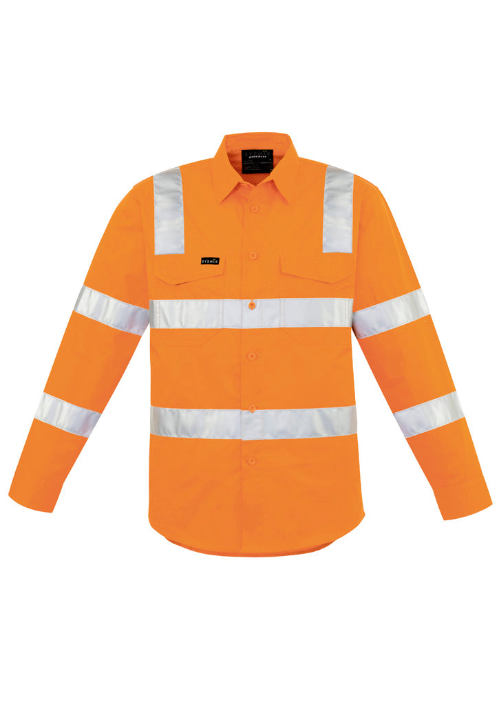 Mens Bio Motion VIC Rail Long Sleeve Shirt - Vic Rail Orange - Front
