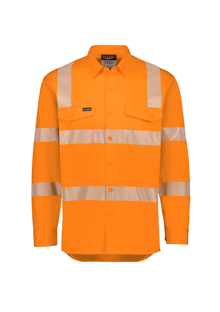 Mens VIC Rail Shirt - Segmented Tape - Vic Rail Orange - Front