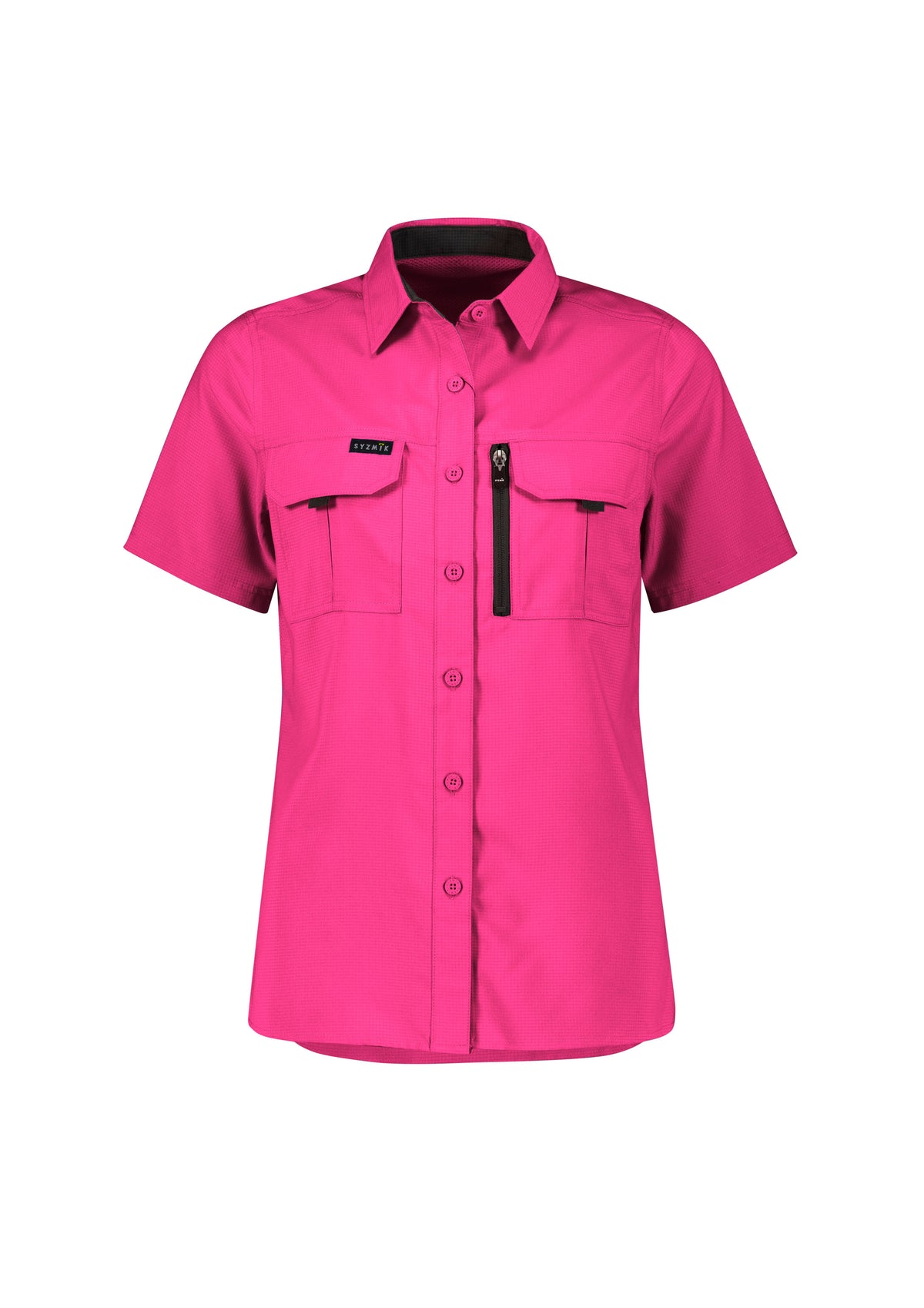 Womens Outdoor Short Sleeve Shirt - Pink - Front