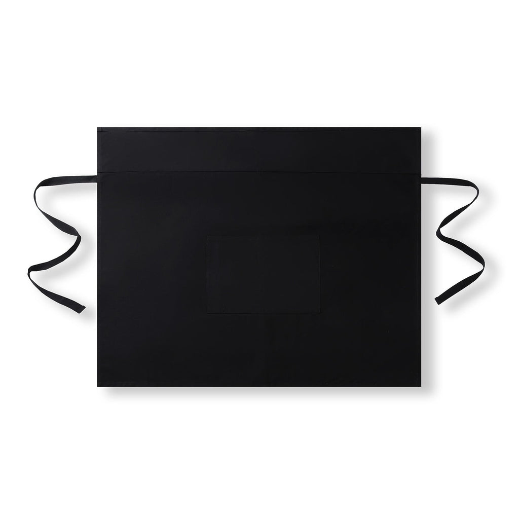 Short Waist Apron - 100% cotton canvas - Black - Back