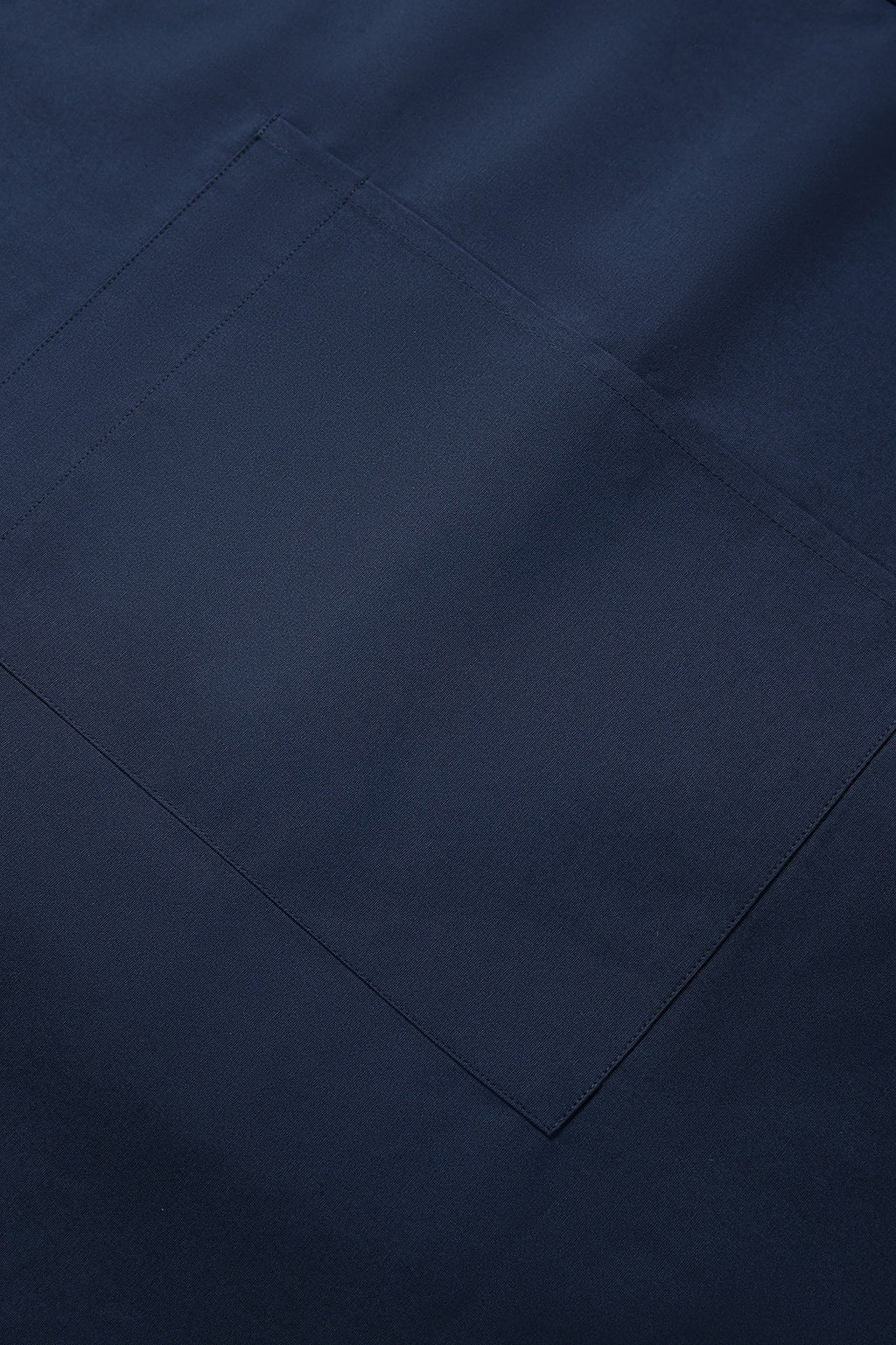 Short Waist Apron - 100% cotton canvas - Navy Blue - View