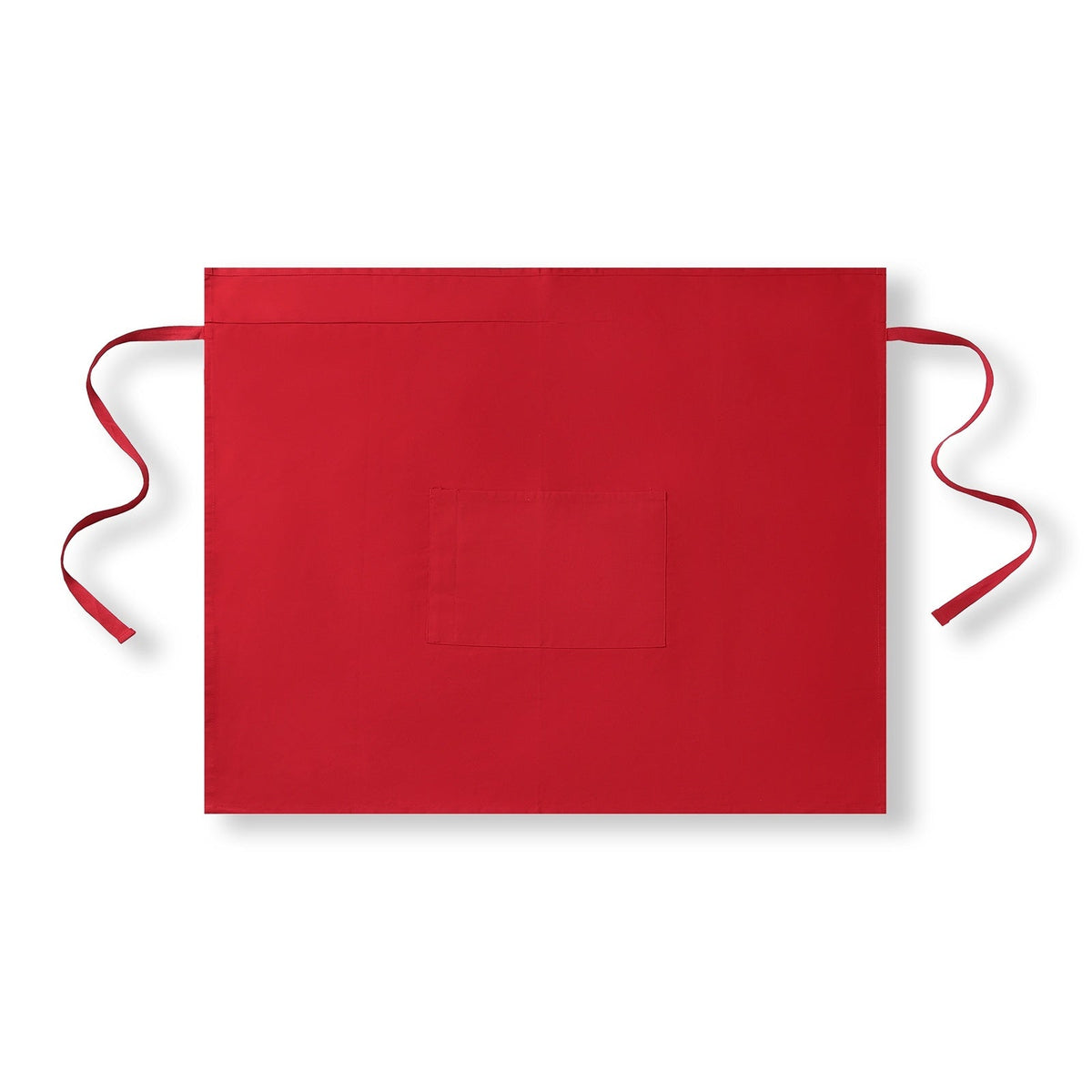 Short Waist Apron - 100% cotton canvas - Red - Back