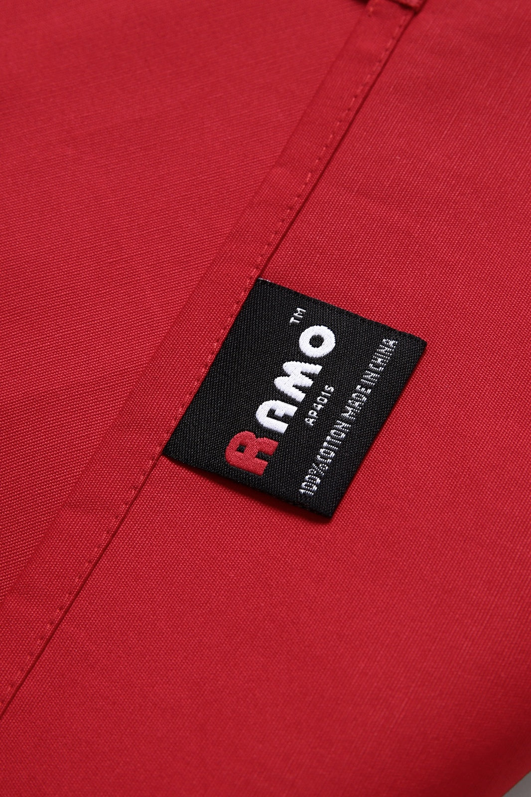 Short Waist Apron - 100% cotton canvas - Red - View