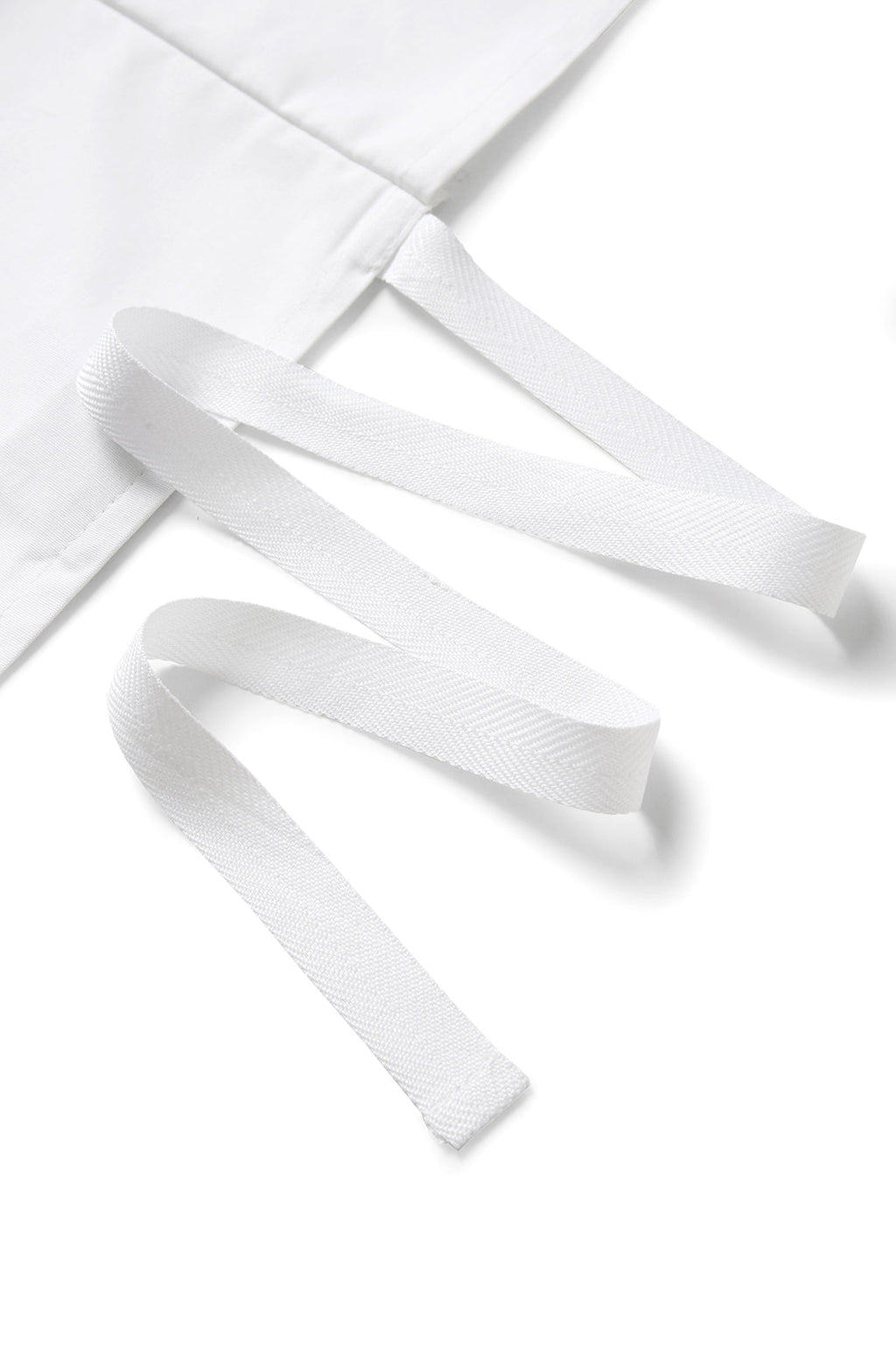 Short Waist Apron - 100% cotton canvas - White - View