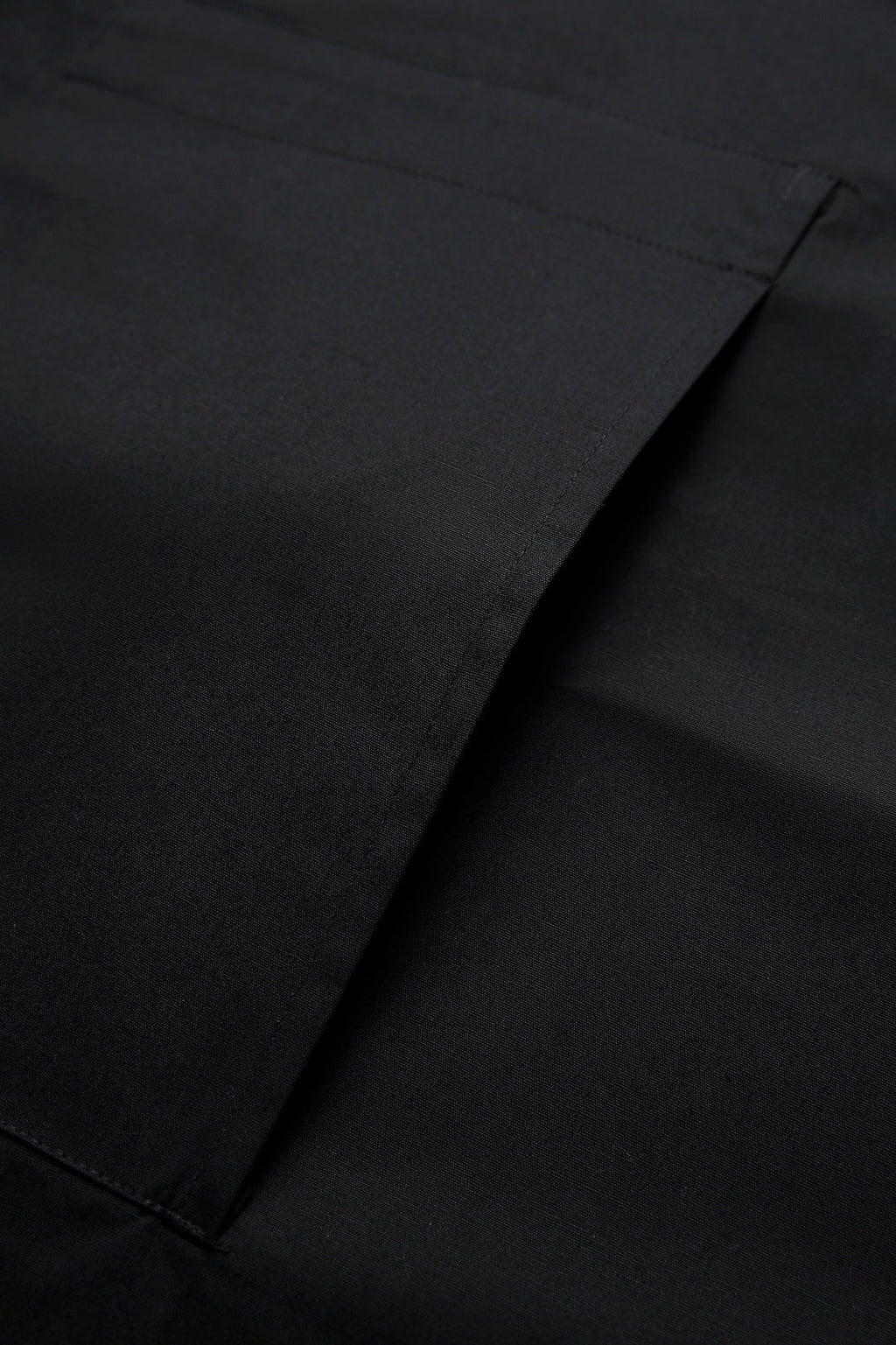 Long Waist Apron - 100% Cotton Canvas - Black - View
