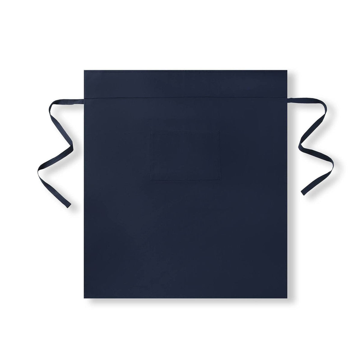 Long Waist Apron - 100% Cotton Canvas - Navy Blue - Back