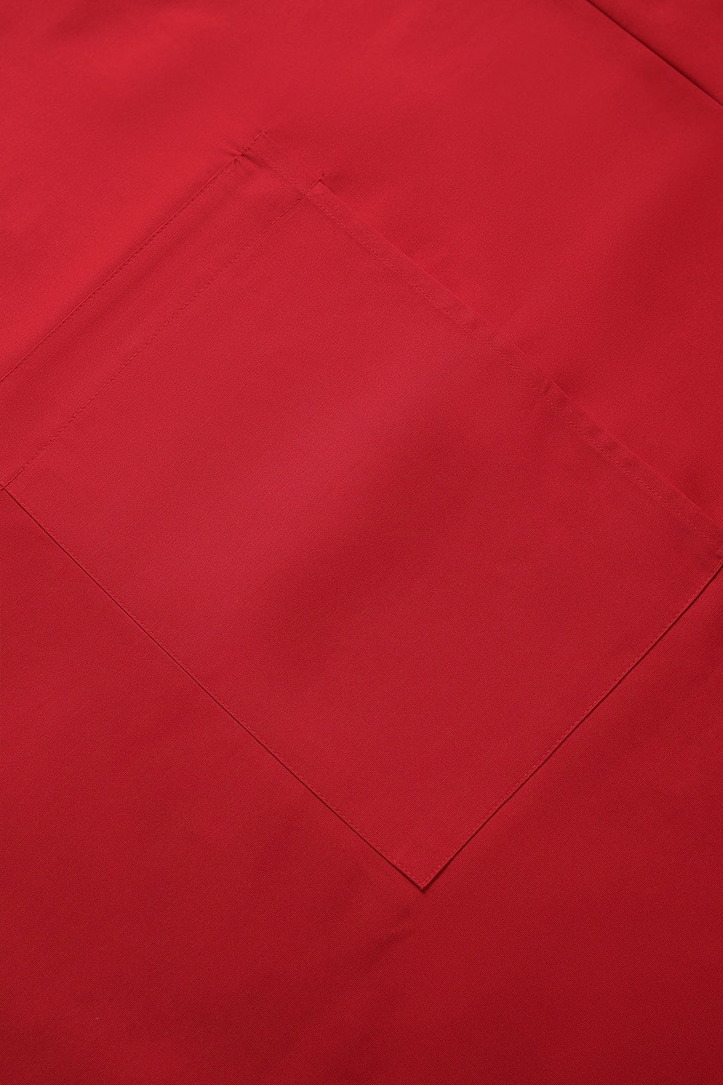 Long Waist Apron - 100% Cotton Canvas - Red - View