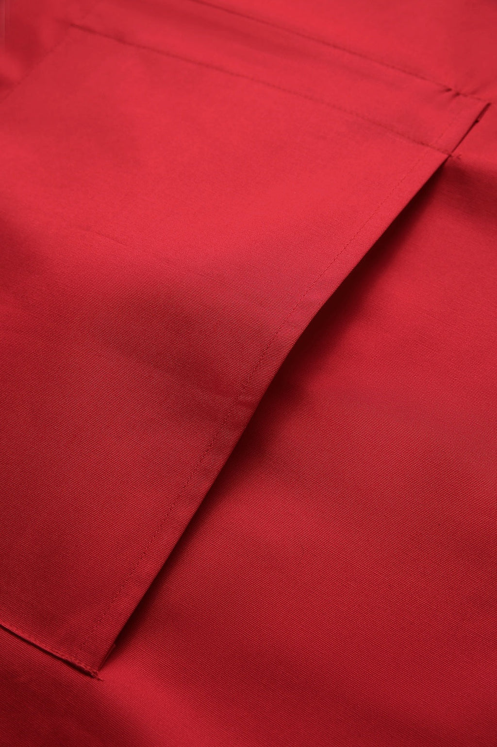 Long Waist Apron - 100% Cotton Canvas - Red - View