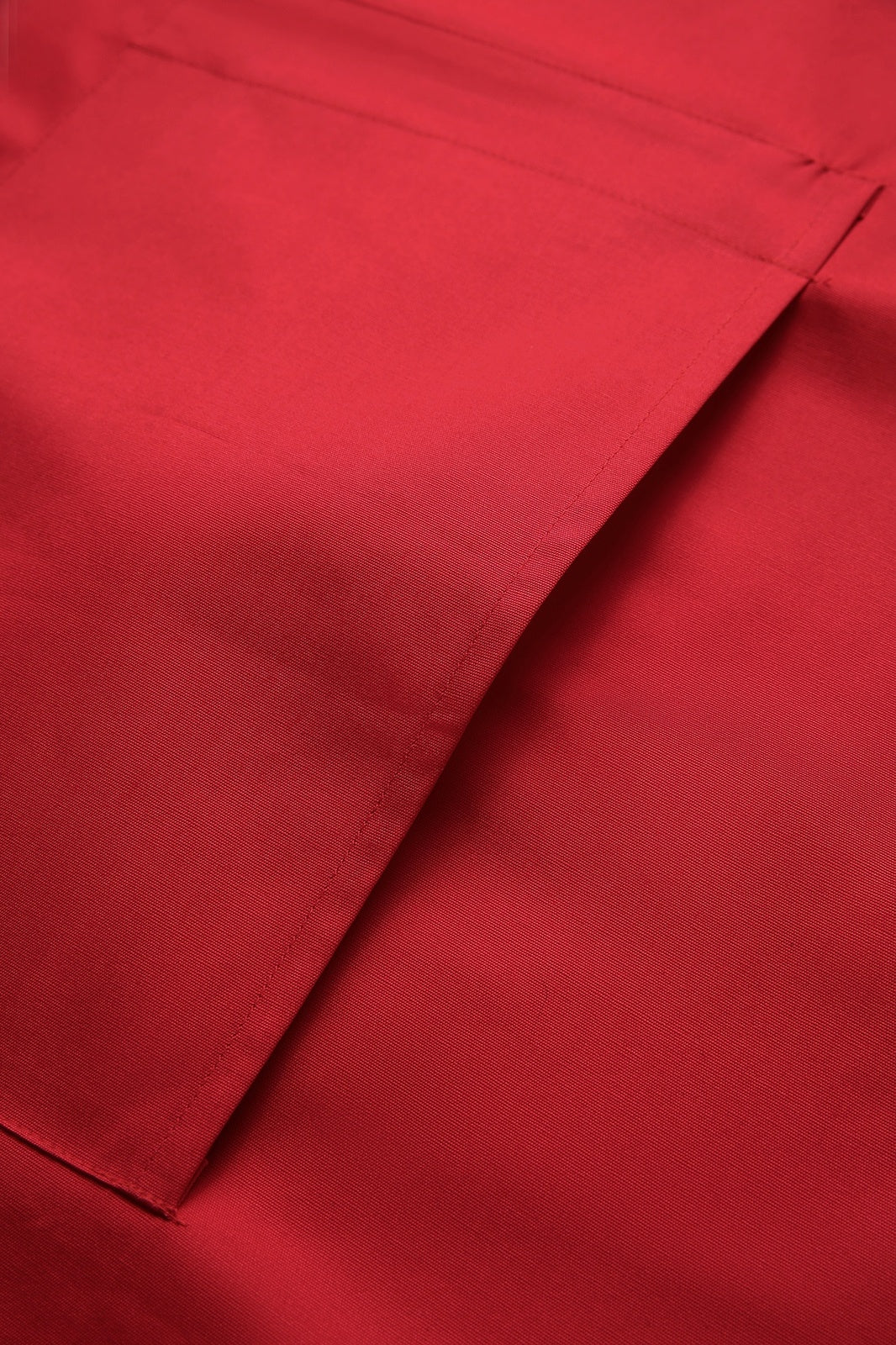 Long Waist Apron - 100% Cotton Canvas - Red - View