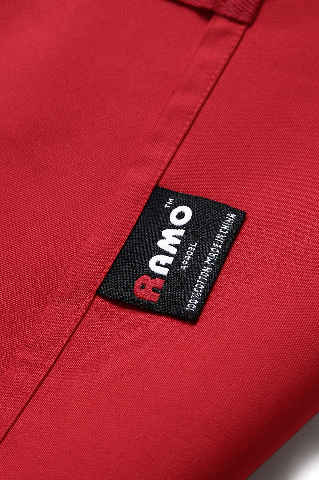 Long Waist Apron - 100% Cotton Canvas - Red - View