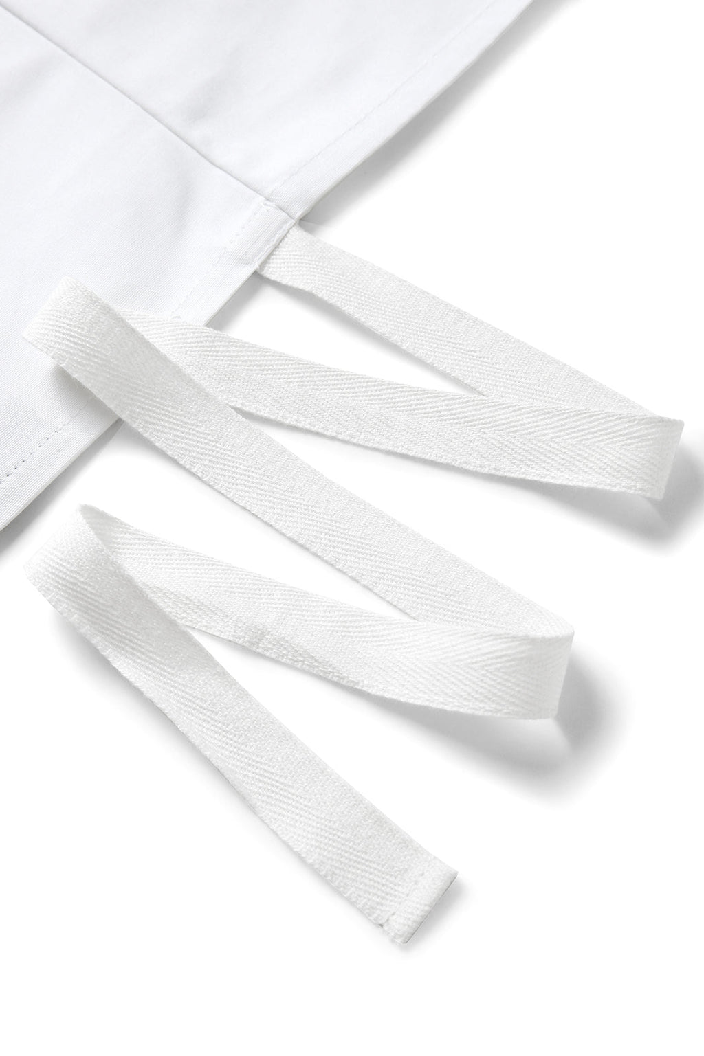 Long Waist Apron - 100% Cotton Canvas - White - View