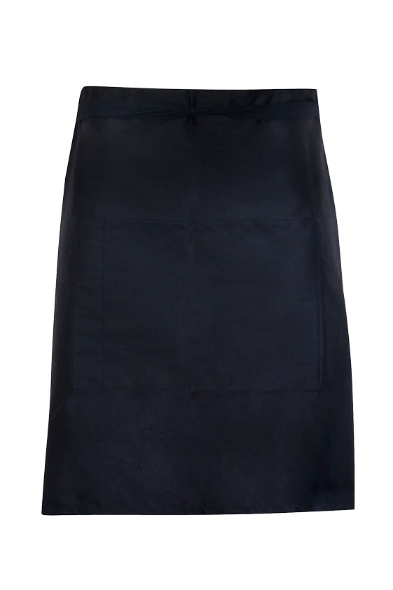 Short Waist Apron - 190 gsm Poly/cotton - Black - Front