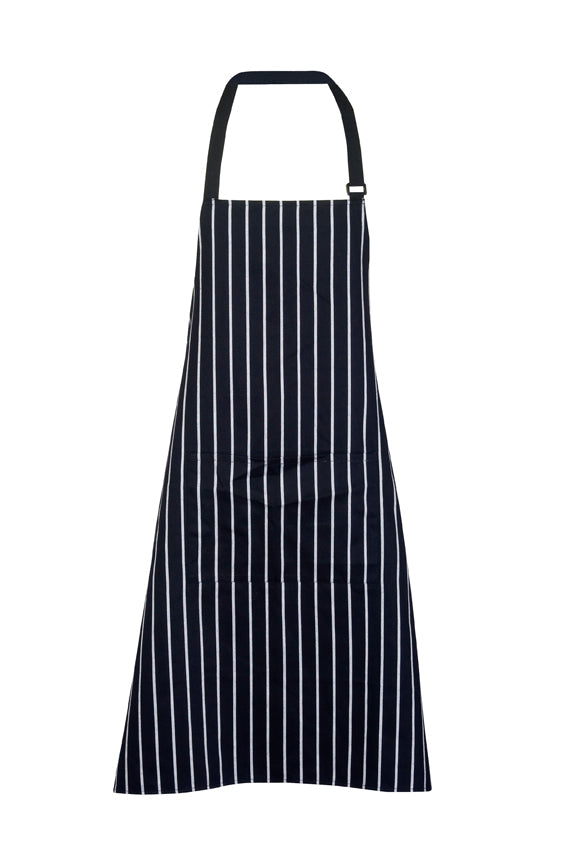 Stripe Apron - Full Bib - Black/White - Front