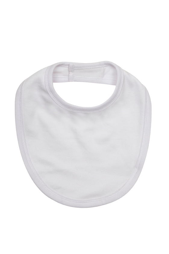 Baby Contrast  Bib - White - Front