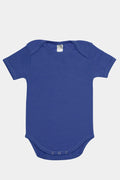 Baby Short Sleeve Romper Onesie - Navy Blue - Front