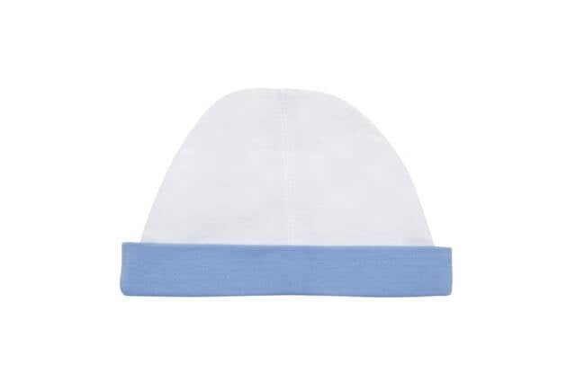 Baby Cap - White/Sky Blue - Front