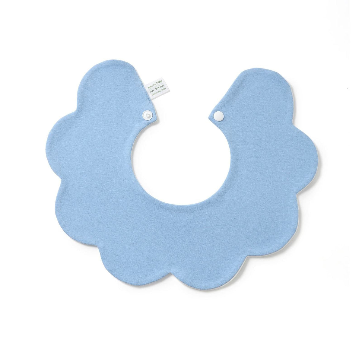 100% organic cotton interlock baby star bib 200gsm - Sky Blue - View