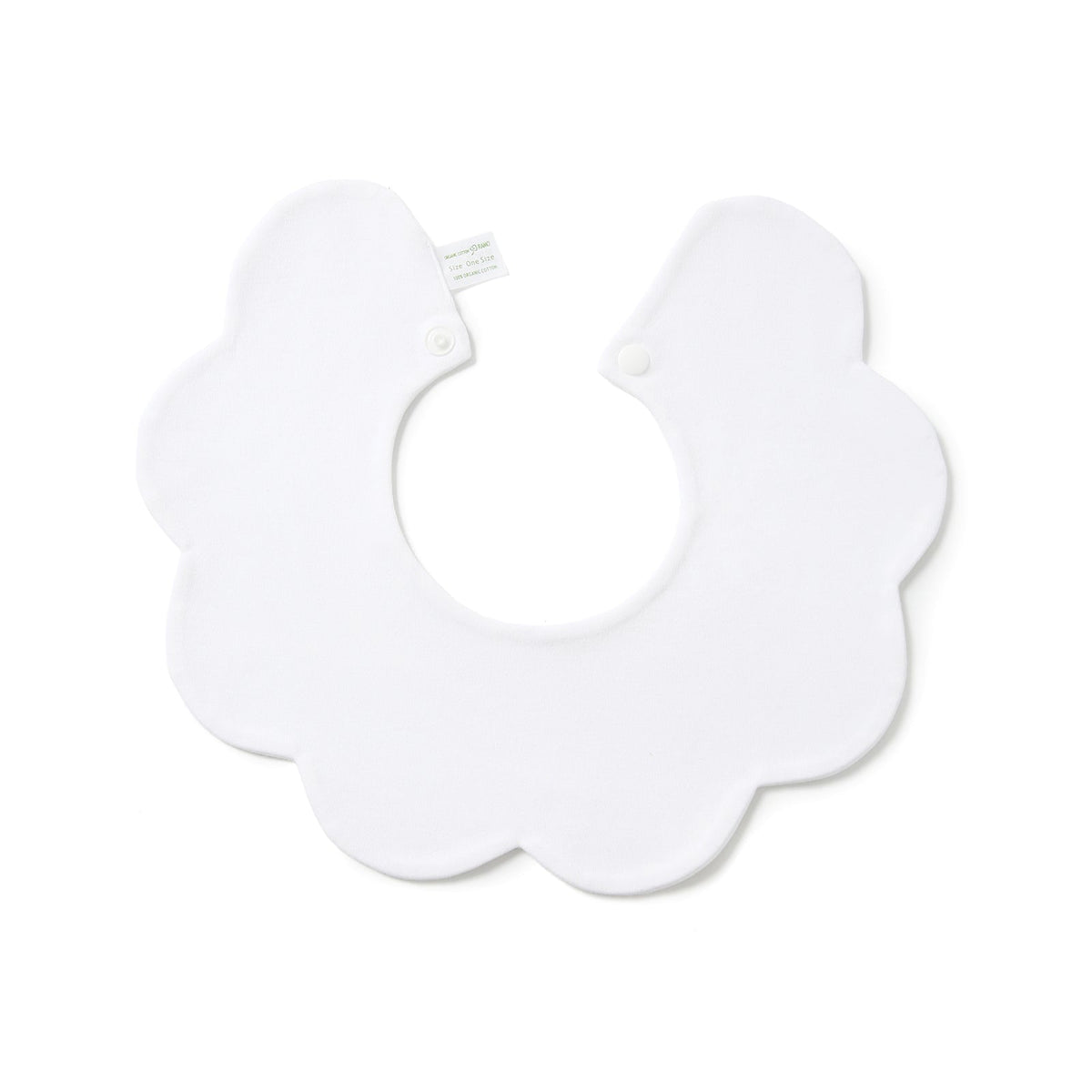 100% organic cotton interlock baby star bib 200gsm - White - View