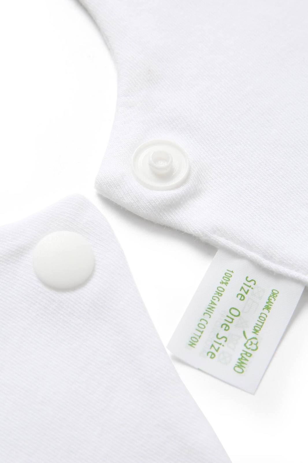 100% organic cotton interlock baby star bib 200gsm - White - View