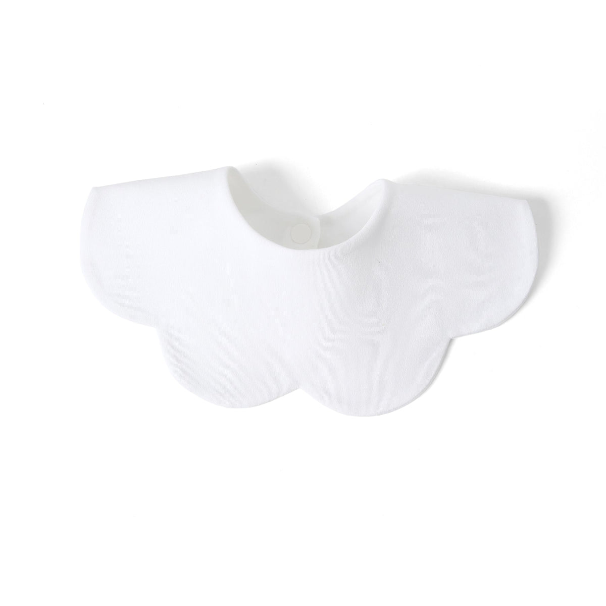 100% organic cotton interlock baby star bib 200gsm - White - Front