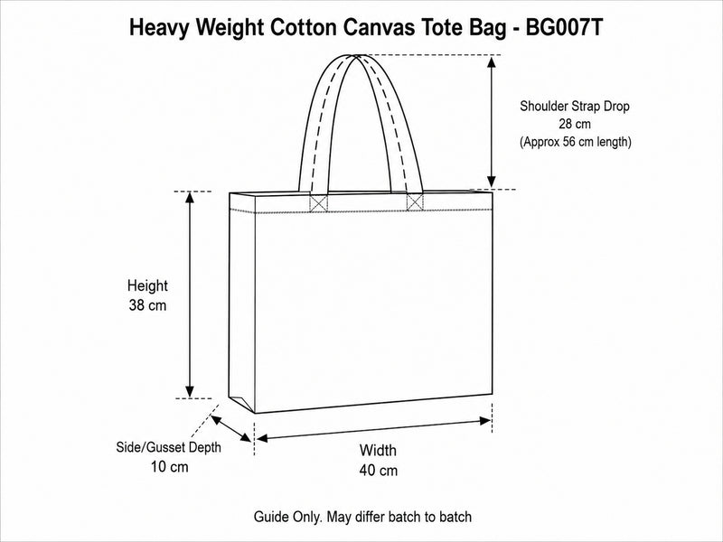 Heavy Tote Bag - Size guide