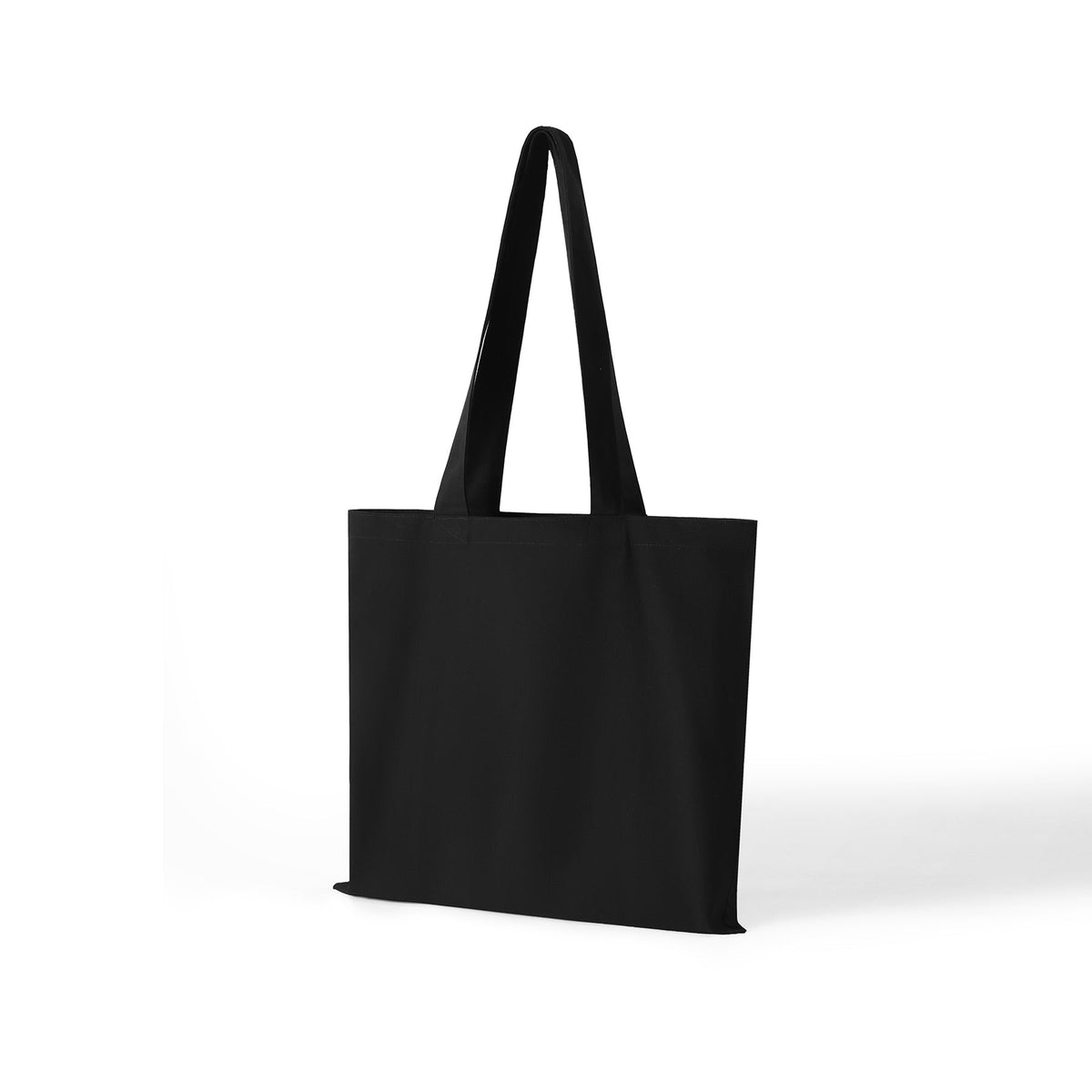Organic Cotton Tote bag with inner zipper pocket - Black - Back
