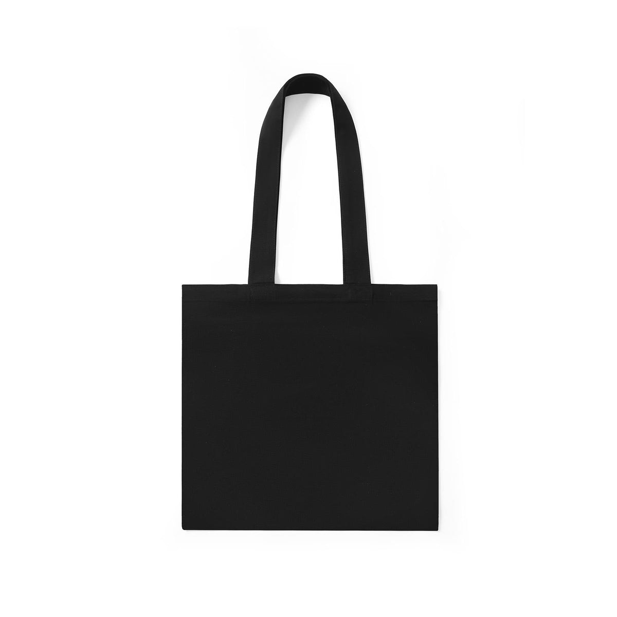 Organic Cotton Tote bag with inner zipper pocket - Black - Front