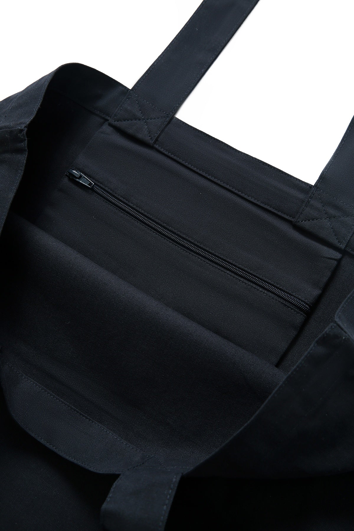 Organic Cotton Tote bag with inner zipper pocket - Navy Blue - View