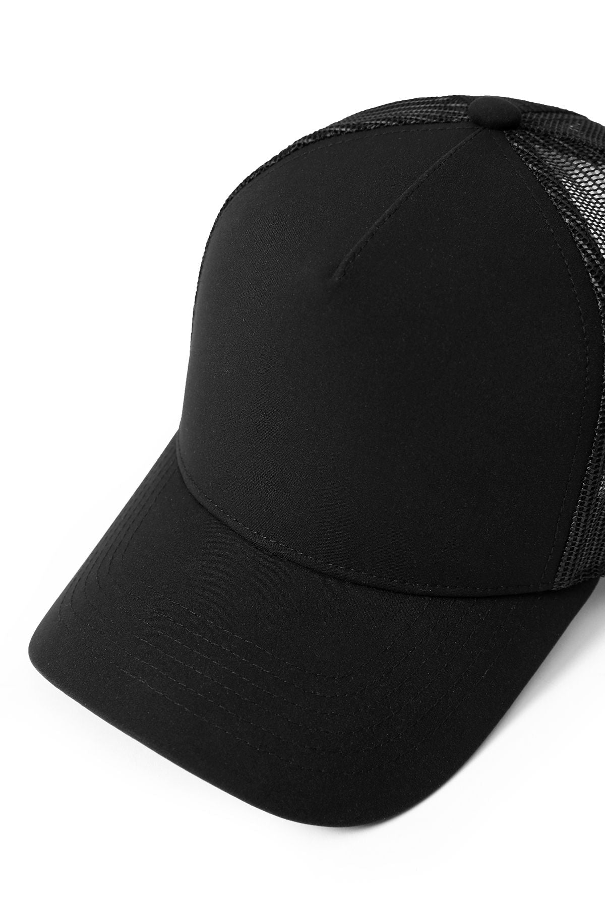 100% poly trucker cap - Black - View