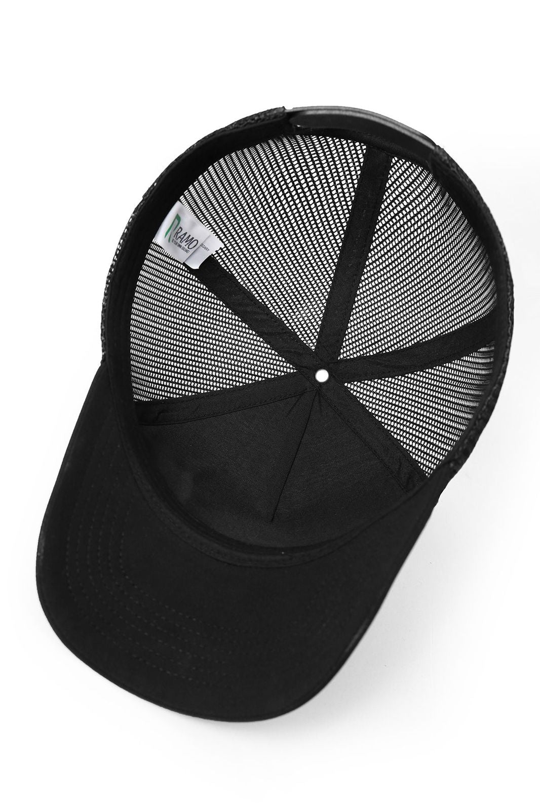 100% poly trucker cap - Black - View