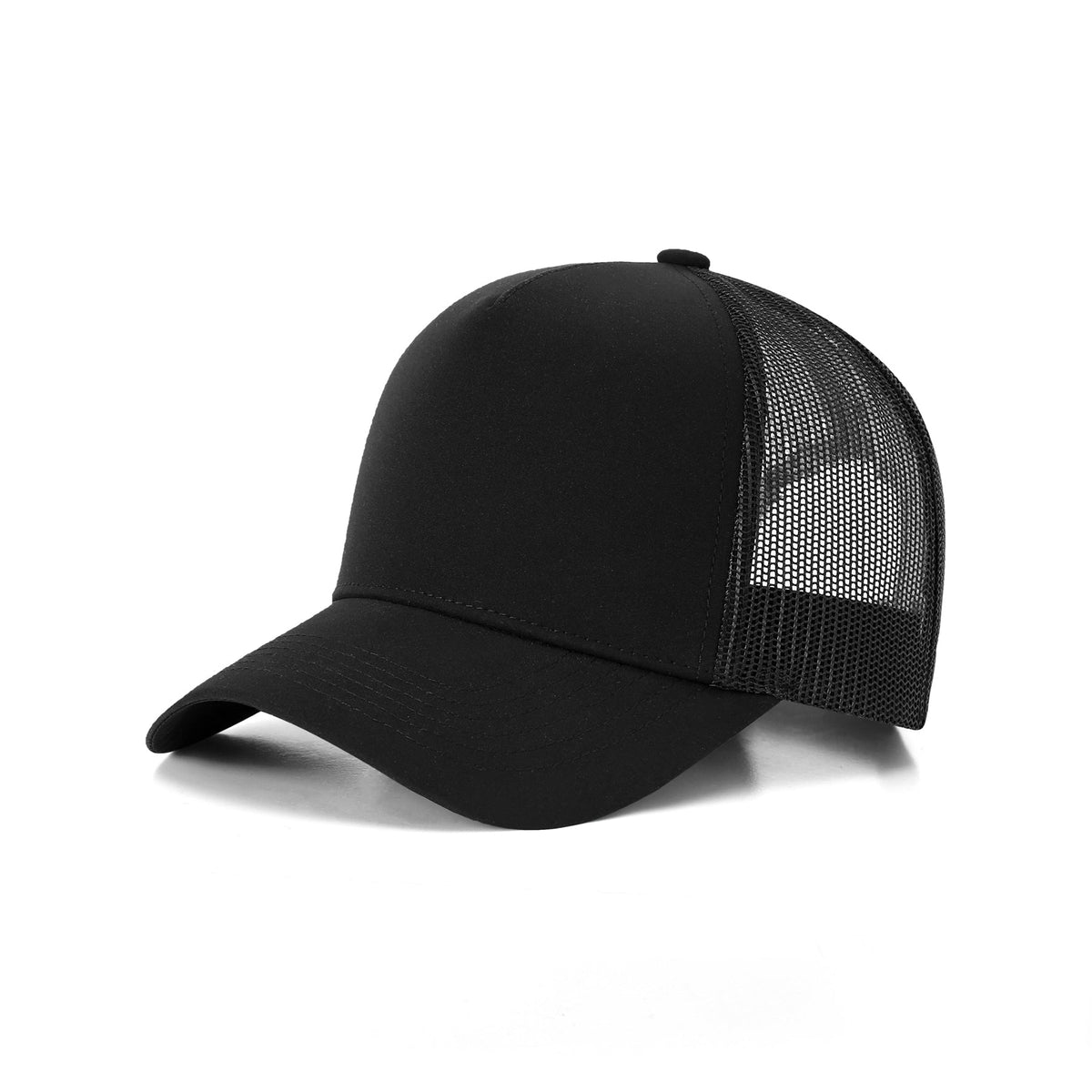 100% poly trucker cap - Black - Front