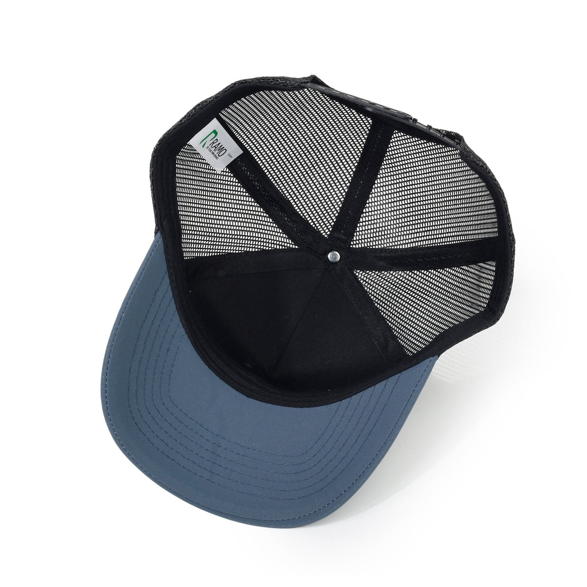 100% poly trucker cap - Black/Charcoal - View