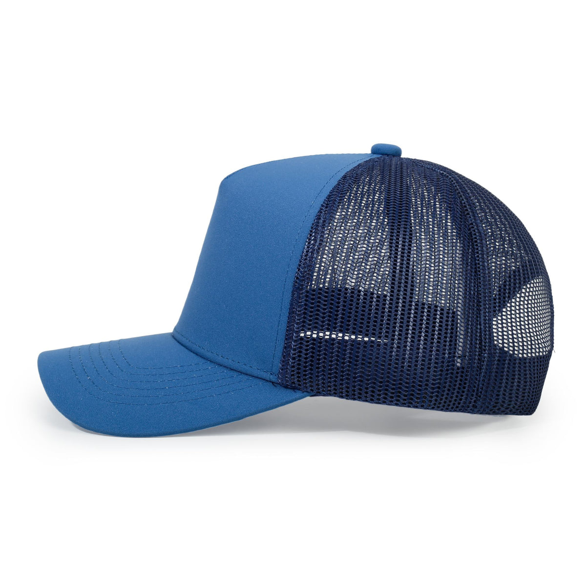 100% poly trucker cap - Navy/Teal - View