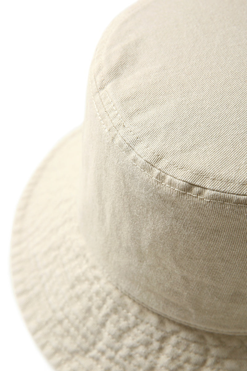 280gsm 100% cotton drill washed bucket hat - Natural Faded - View